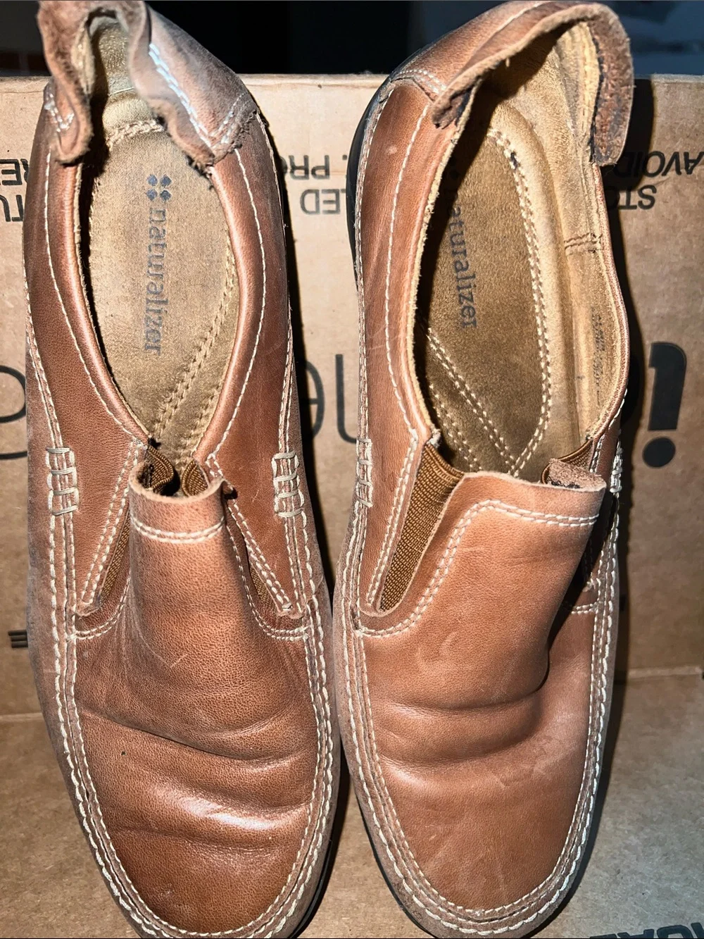 Naturalizer Brown Leather Slip-On Men’s Loafers